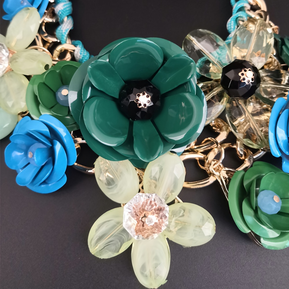 Boho Braided Rope Flower Pendant Necklace